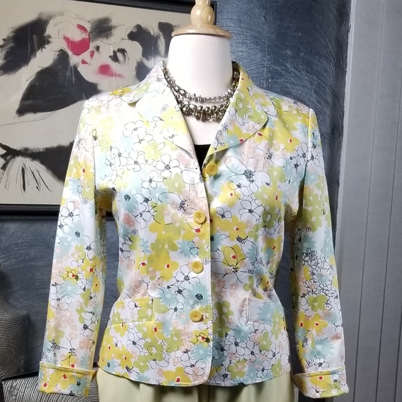 Signature by Harve Bernard Jackets & Blazers - SIGNATURE BY HARVE BENARD BLAZER YELLOW SZ 14